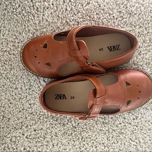 Zara brown leather Mary Janes for toddlers